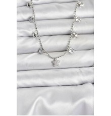 Pirinç Gümüş Renk Yıldız Model Kadın Kolye - TJ-BKO10650