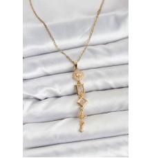 316L Çelik Zincir Gold Renk Kutup Yıldızı Enerji Model Kadın Y Kolye - TJ-BKO10672