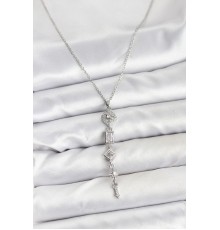 316L Çelik Zincir Gümüş Renk Kutup Yıldızı Enerji Model Kadın Y Kolye - TJ-BKO10673