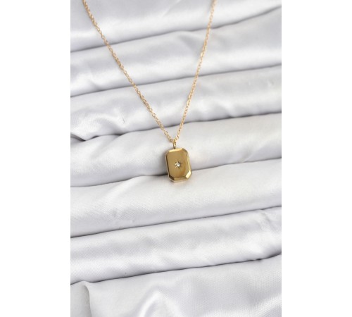 316L Çelik Zincir Gold Renk Minimal Kutup Yıldızı Model Kadın Kolye - TJ-BKO10683