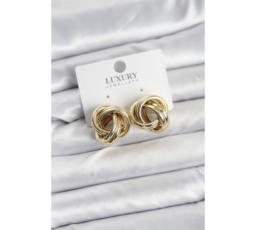 Pirinç Gold Renk Vintage Sarmal Model Kadın Küpe - TJ-BKP11358