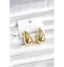 Gold Renk Damla Küpe 30 mm - TJ-BKP11379