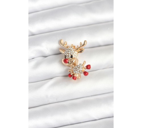 Noel Geyiği Model Yılbaşı Temalı Broş - TJ-BR472