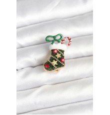 Yılbaşı Çorabı Temalı Broş - TJ-BR474