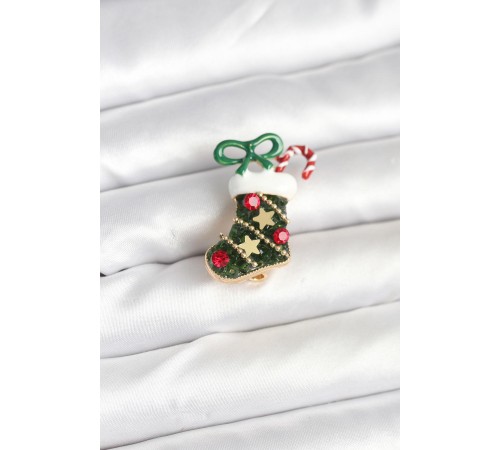 Yılbaşı Çorabı Temalı Broş - TJ-BR474