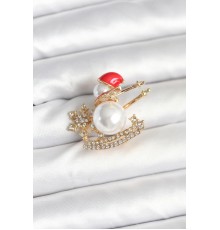 Kızaklı Kardan Adam Model Yılbaşı Temalı Broş - TJ-BR477