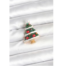 Süslü Çam Ağacı Model Yılbaşı Temalı Broş - TJ-BR478