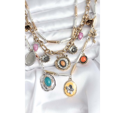 Pirinç Otantik Kolye Seti - TJ-BKO10722