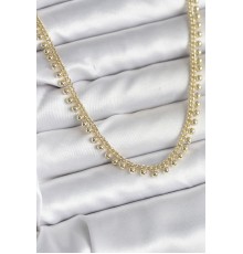 Pirinç Gold Renk Sıralı Topçuk Model Kadın Kolye - TJ-BKO10725