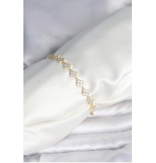 Zirkon Taşlı Pirinç Yonca Model Bileklik - TJ-BB8086