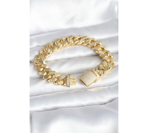 Pirinç Gold Renk VIP Exclusive Seri Gurmet Model Kadın Bileklik - TJ-BB8095