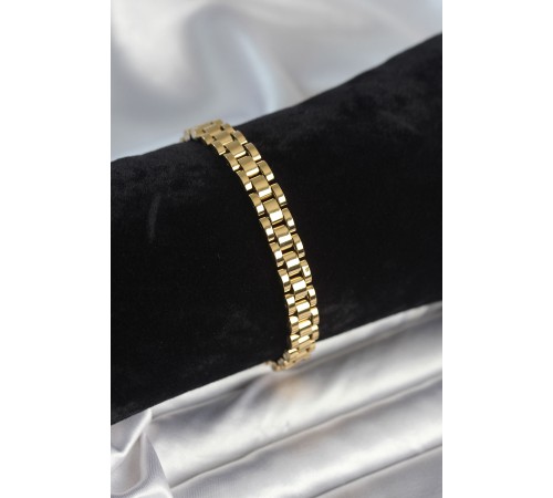 316L Çelik Gold Renk 7 mm Kalınlık Erkek Bileklik - TJ-EB3763