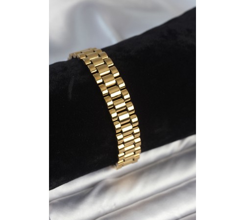 316L Çelik Gold Renk 12 mm Kalınlık Erkek Bileklik - TJ-EB3776