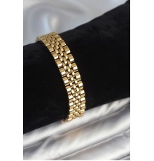 316L Çelik 12 mm Kalınlıkta Gold Renkli Erkek Bileklik - TJ-EB3779
