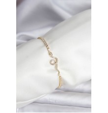 Yılan Model Zirkon Taşlı Gold Renk Pirinç Su Yolu Kadın Bileklik - TJ-BB8104