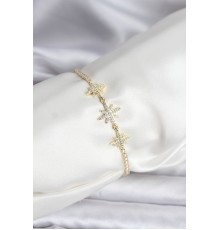 Kutup Yıldızı Model Zirkon Taşlı Gold Renk Su Yolu Kadın Bileklik - TJ-BB8106