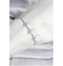 Kutup Yıldızı Model Zirkon Taşlı Gümüş Renk Su Yolu Kadın Bileklik - TJ-BB8107