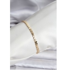 14K Gold Renk Kaplama Ezme Yılan Zincir Model CM Kadın Bileklik - TJ-BB8133