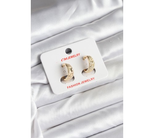 14K Gold Renk Kaplama Halka CM Kadın Küpe - TJ-BKP11425