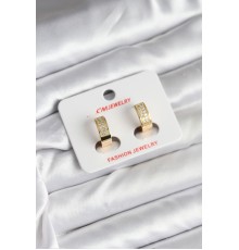 14K Gold Renk Kaplama Zirkon Taşlı Halka CM Kadın Küpe - TJ-BKP11428