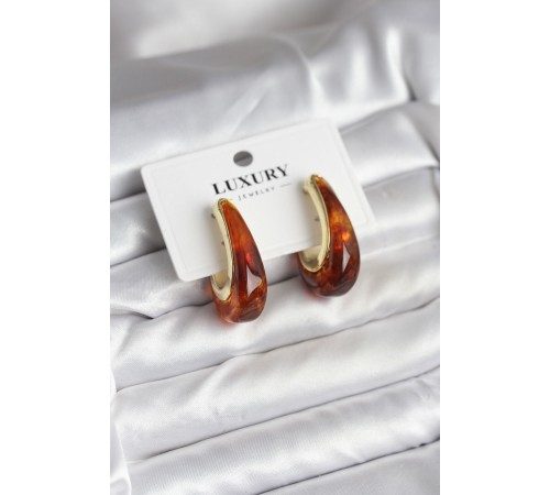 Pirinç Gold Renk Kahverengi Vintage Kadın Küpe - TJ-BKP11433