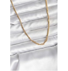 14K Gold Renk Kaplama Topçuk Zincirli Model CM Kadın Kolye - TJ-BKO10734