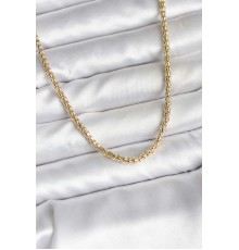 14K Gold Renk Kaplama Boru Zincir Model CM Kadın Kolye - TJ-BKO10740