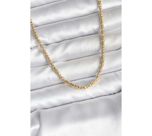 14K Gold Renk Kaplama Boru Zincir Model CM Kadın Kolye - TJ-BKO10740