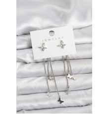 Model Gümüş Renk Pirinç Sallantılı Kadın Küpe - TJ-BKP11456