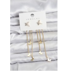 Model Gold Renk Pirinç Sallantılı Kadın Küpe - TJ-BKP11457