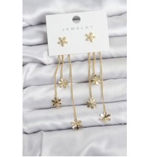 Papatya Model Gold Renk Pirinç Sallantılı Kadın Küpe - TJ-BKP11467