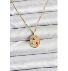 316L Çelik Zincir Gold Renk Fil Figürlü Kadın Kolye - TJ-BKO10754