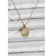 316L Çelik Zincir Papatya Figürlü Kadın Kolye - TJ-BKO10756