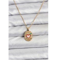 316L Çelik Zincir Gold Renk Kalp Figürlü Kadın Kolye - TJ-BKO10757