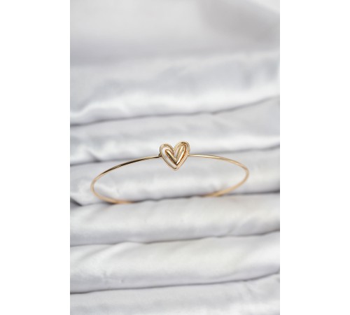 Kalp Model Gold Renk Bileklik - TJ-BB8143