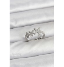 Pirinç Yıldız Model Gümüş Renk Kadın Yüzük - TJ-BYK3916