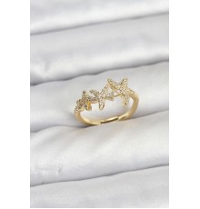 Pirinç Yıldız Model Gold Renk Kadın Yüzük - TJ-BYK3917