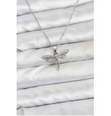 316L Çelik Zincir Gümüş Renk Yusufçuk Model Kadın Kolye - TJ-BKO10762