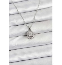 316L Çelik Zincir Gümüş Renk Baget Model Kadın Kolye - TJ-BKO10764