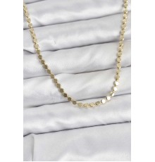 316L Çelik Zincir Gold Renk Ezme Zincir Model 45 cm Kadın Kolye - TJ-BKO10777