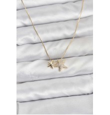 Gold Renk Pirinç Minimal Yıldız Model Kadın Kolye - TJ-BKO10795