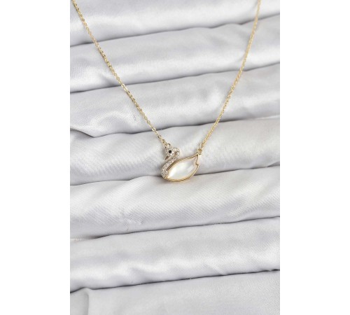 Pirinç Gold Renk Kuğu Model Kadın Kolye - TJ-BKO10798