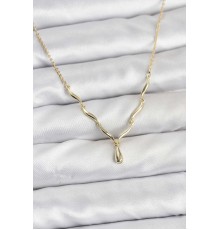 Pirinç Gold Renk Damla Model Kadın Kolye - TJ-BKO10800