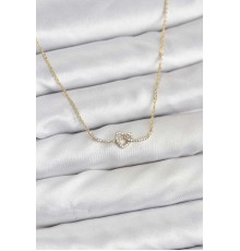 Pirinç Gold Renk Düğüm Kalp Model Kadın Kolye - TJ-BKO10807