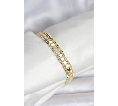 316L Çelik Gold Renk Pullu Zincir Model Kadın Bileklik - TJ-BB8159