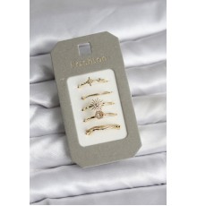 Pirinç Gold Renk 5'li Yüzük Seti - TJ-BYK3922