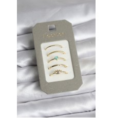 Pirinç Gold Renk 5'li Yüzük Seti - TJ-BYK3923