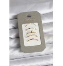 Pirinç Gold Renk 5'li Yüzük Seti - TJ-BYK3924