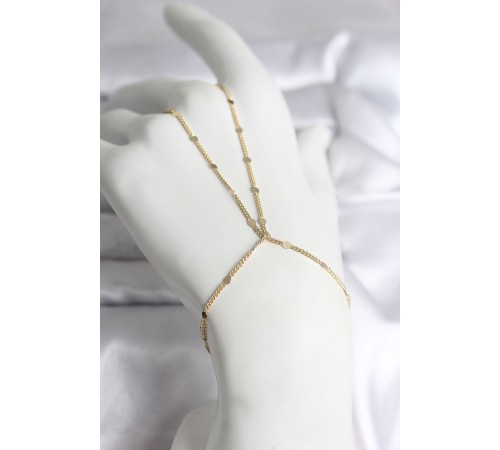 316L Çelik Gold Renk Parçalı Ezme Zincir Model Kadın Şahmeran - TJ-SN726