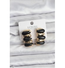 Siyah Renk Pirinç Vintage Kadın Küpe - TJ-BKP11493